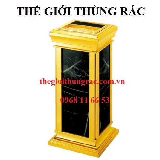 thùng rác đá hoa cương