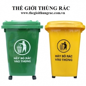 Thùng đựng rác nhựa có nắp đậy và bánh xe 30 lít