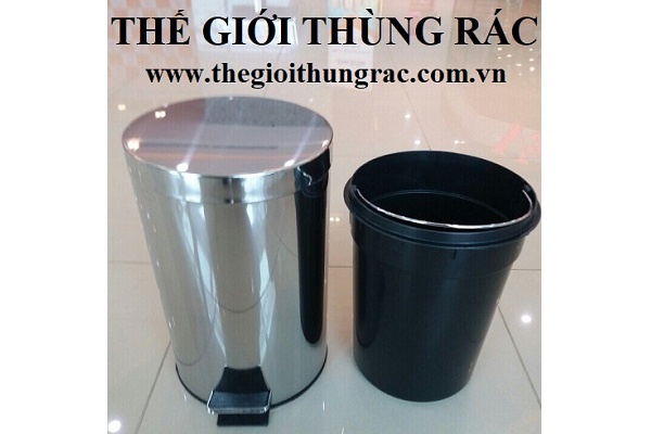 bán thùng rác inox, thùng rác inox đạp chân, thùng rác inox tphcm, thùng rác inox